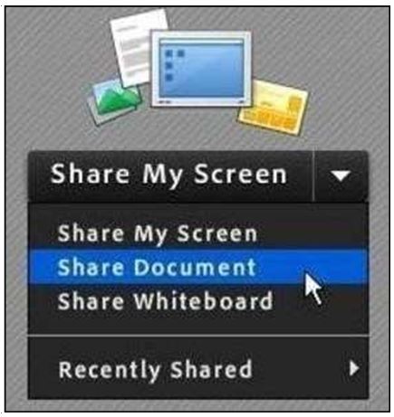 Dialog showing share options